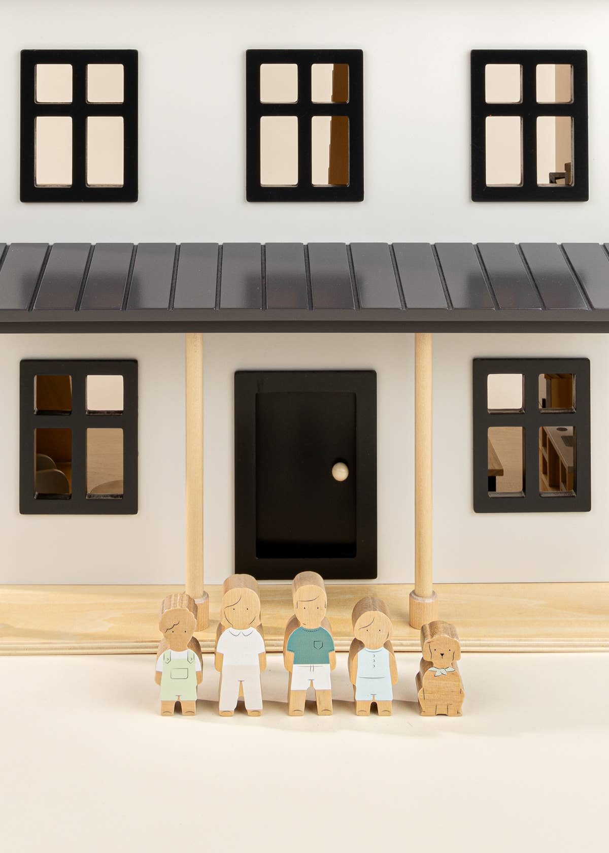 Set of 5 Family Wooden Dollhouse Characters