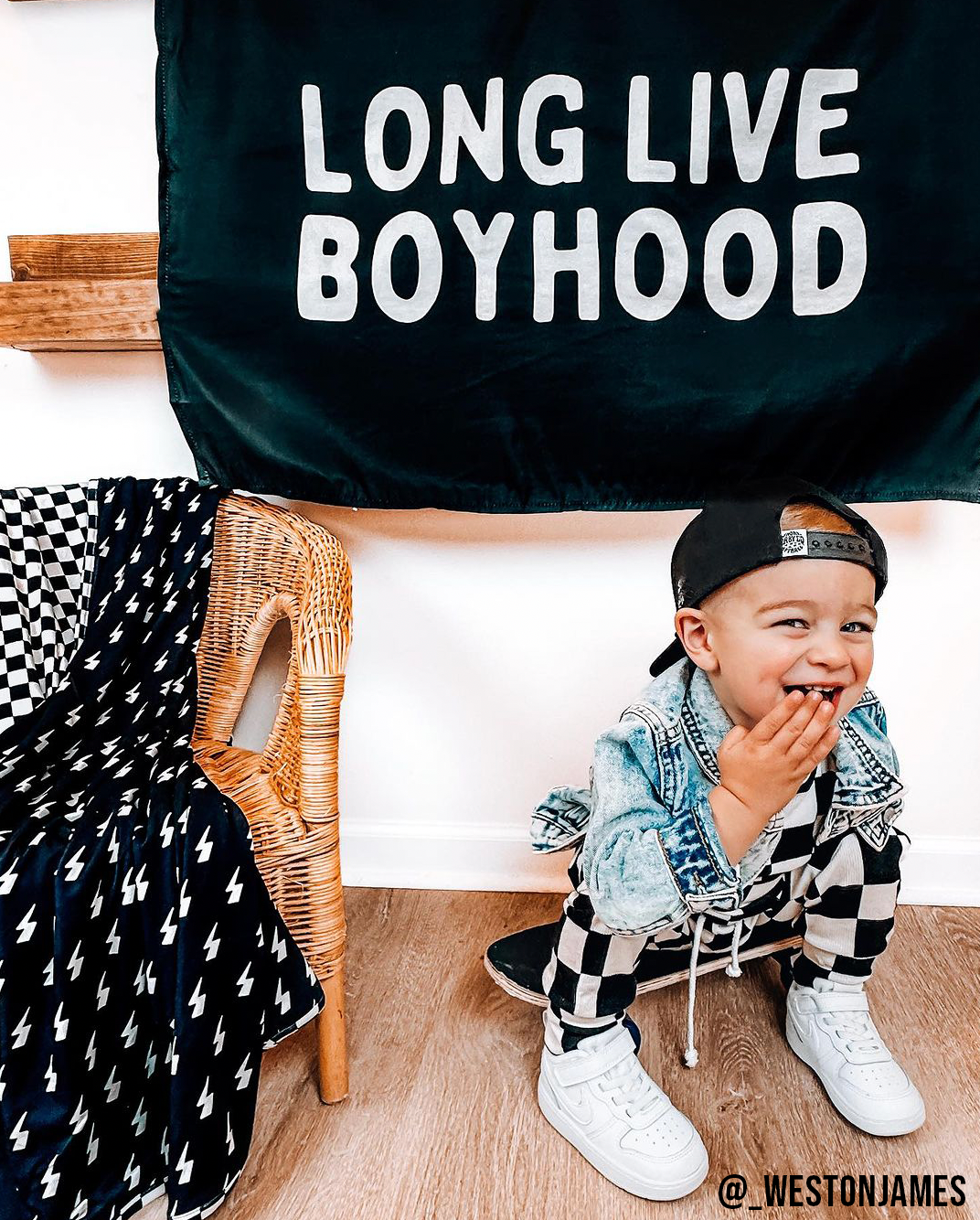 Long Live Boyhood Banner | Boys Room Fabric Wall Sign