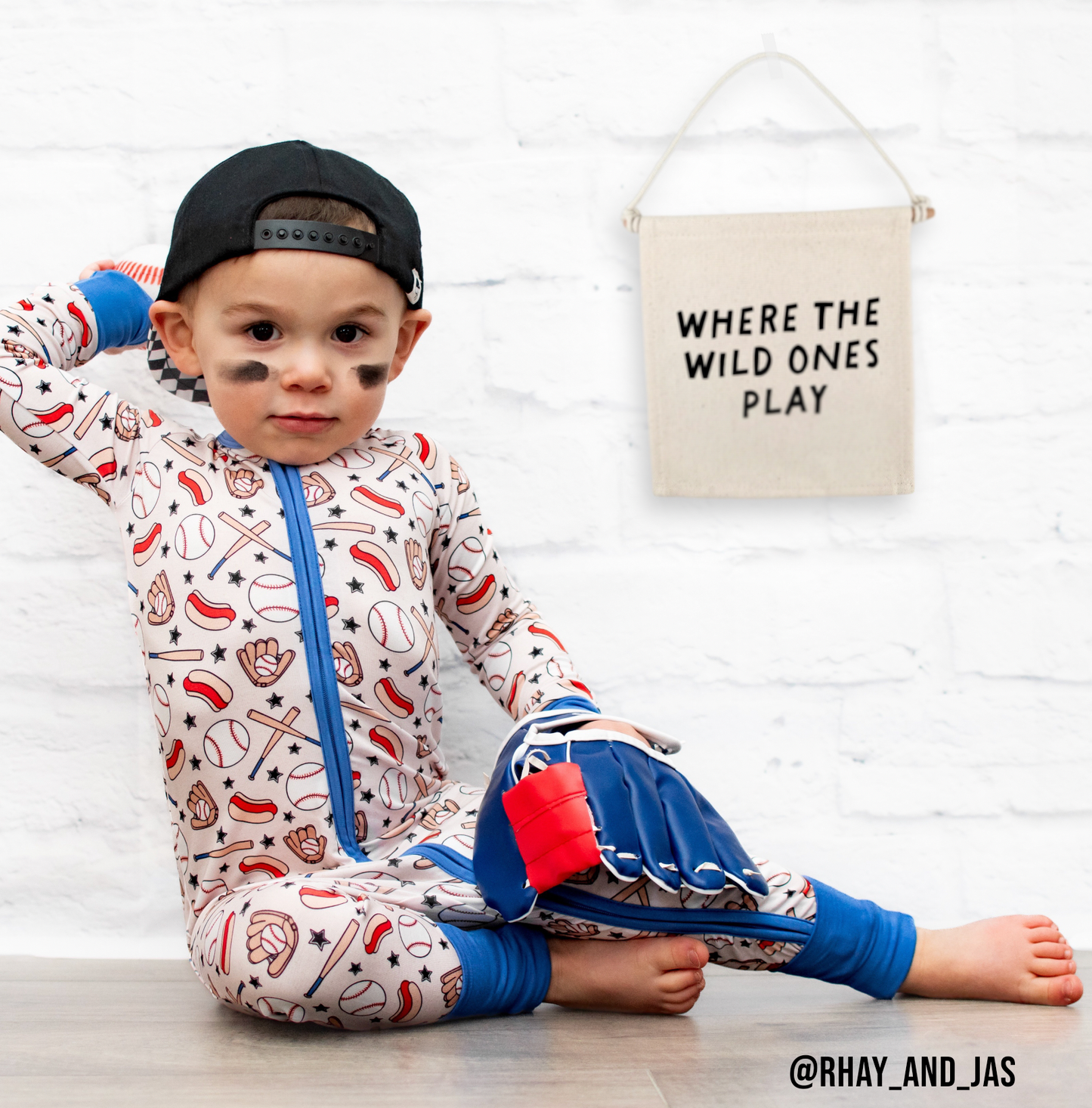 Where The Wild Ones Play Canvas Hang Sign - Kids Decor