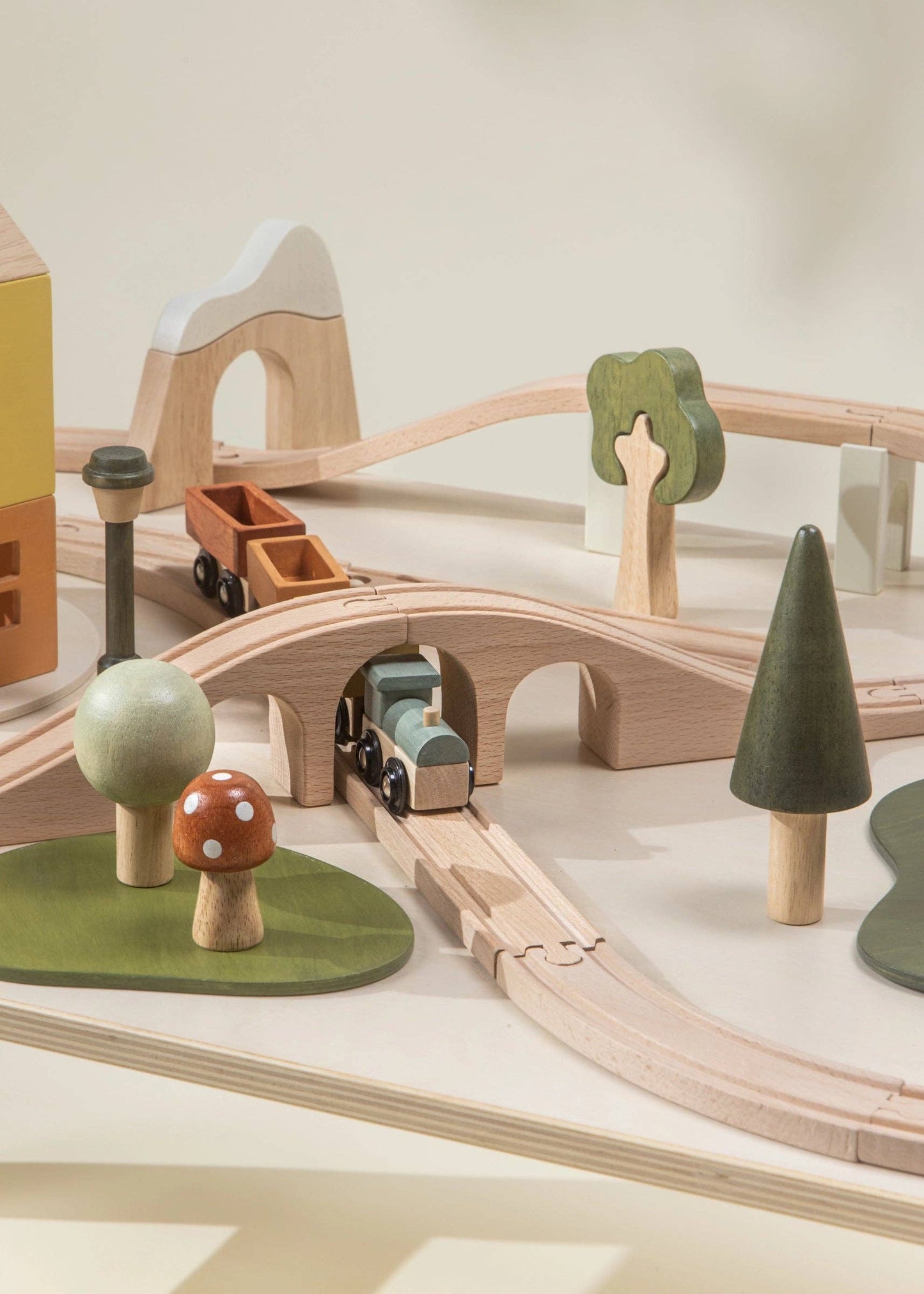Wooden Train & Table Playset