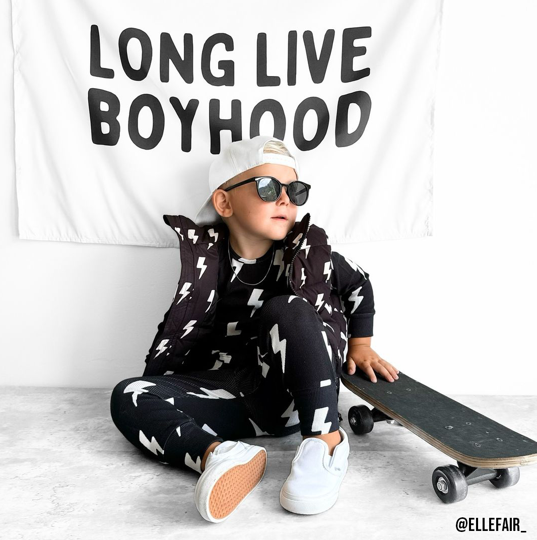 Long Live Boyhood Banner (Natural) - Boys Room Wall Decor