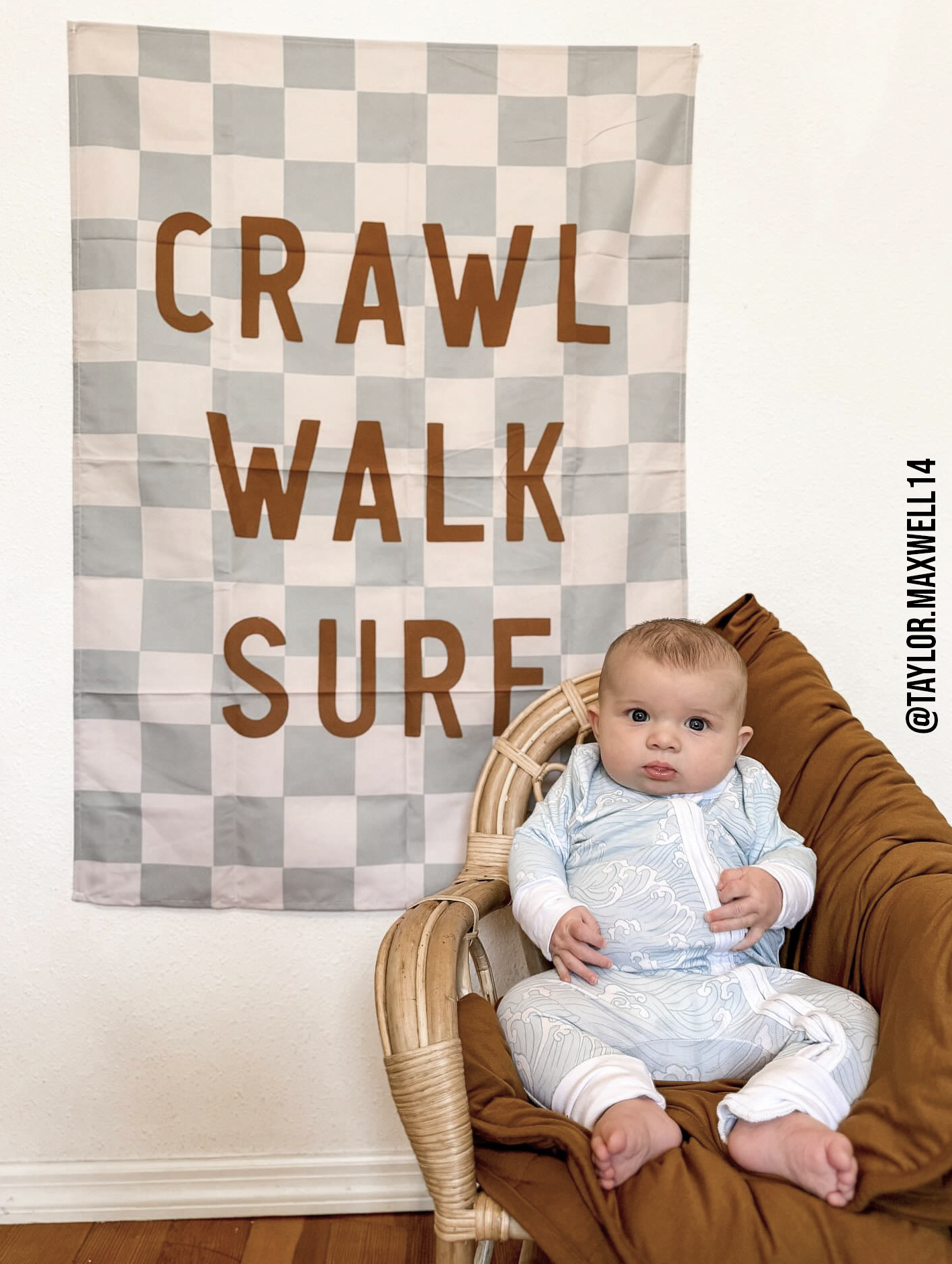 Crawl Walk Surf Banner | Kids Boho Beach Nursery Decor