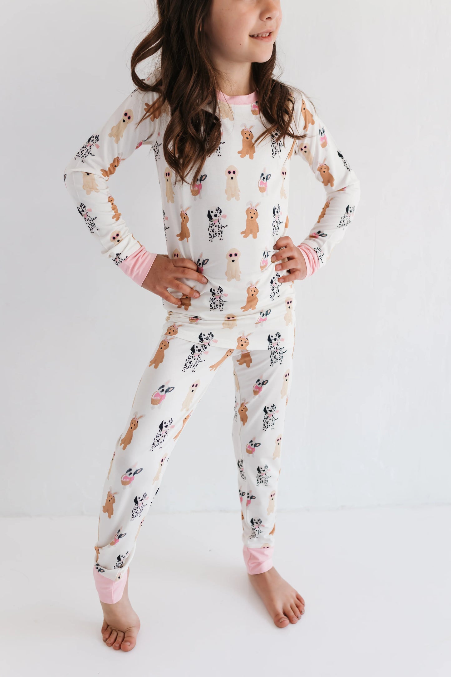 Pink Easter Pups Two Piece Set