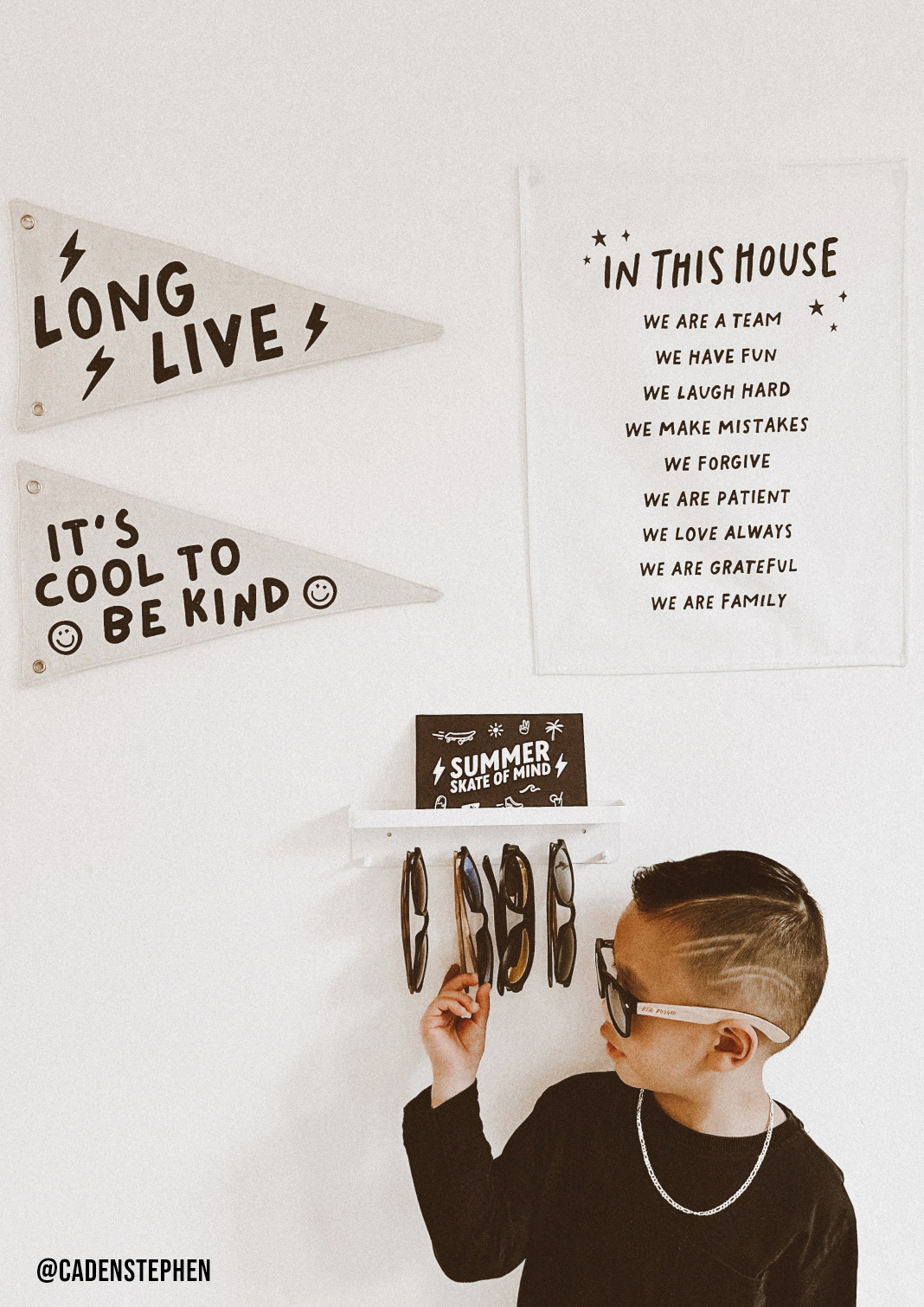 In This House (Black) Playroom Banner - Kids Wall Decor