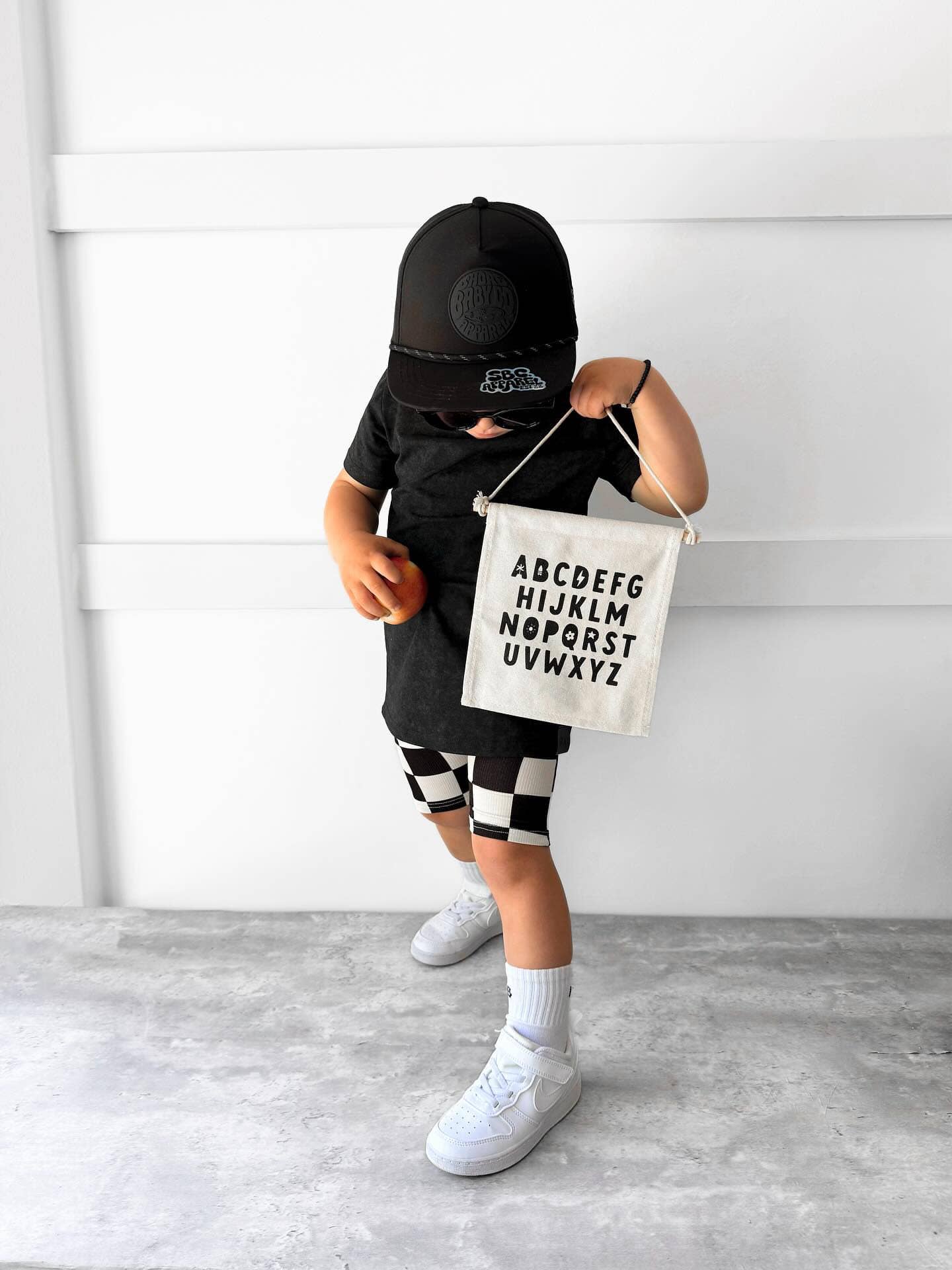 Alphabet (Black) Canvas Hang Sign - Kids Canvas Banner Decor