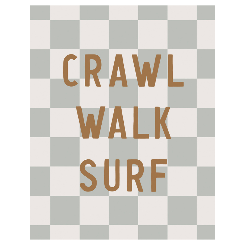 Crawl Walk Surf Banner | Kids Boho Beach Nursery Decor