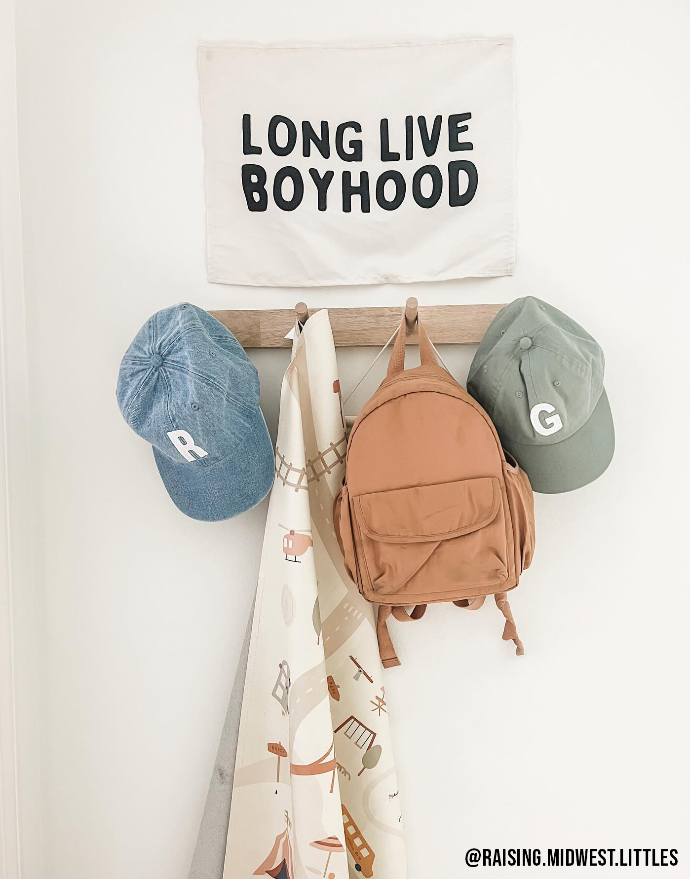 Long Live Boyhood Banner (Natural) - Boys Room Wall Decor