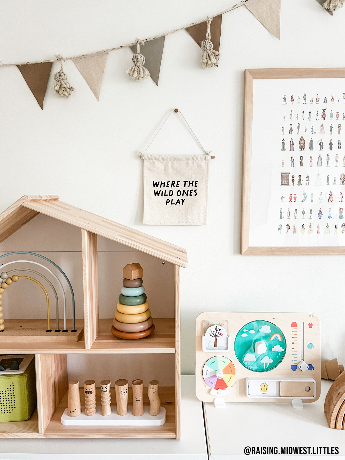 Where The Wild Ones Play Canvas Hang Sign - Kids Decor