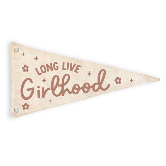 Long Live Girlhood Canvas Pennant Flag - Kids Decor