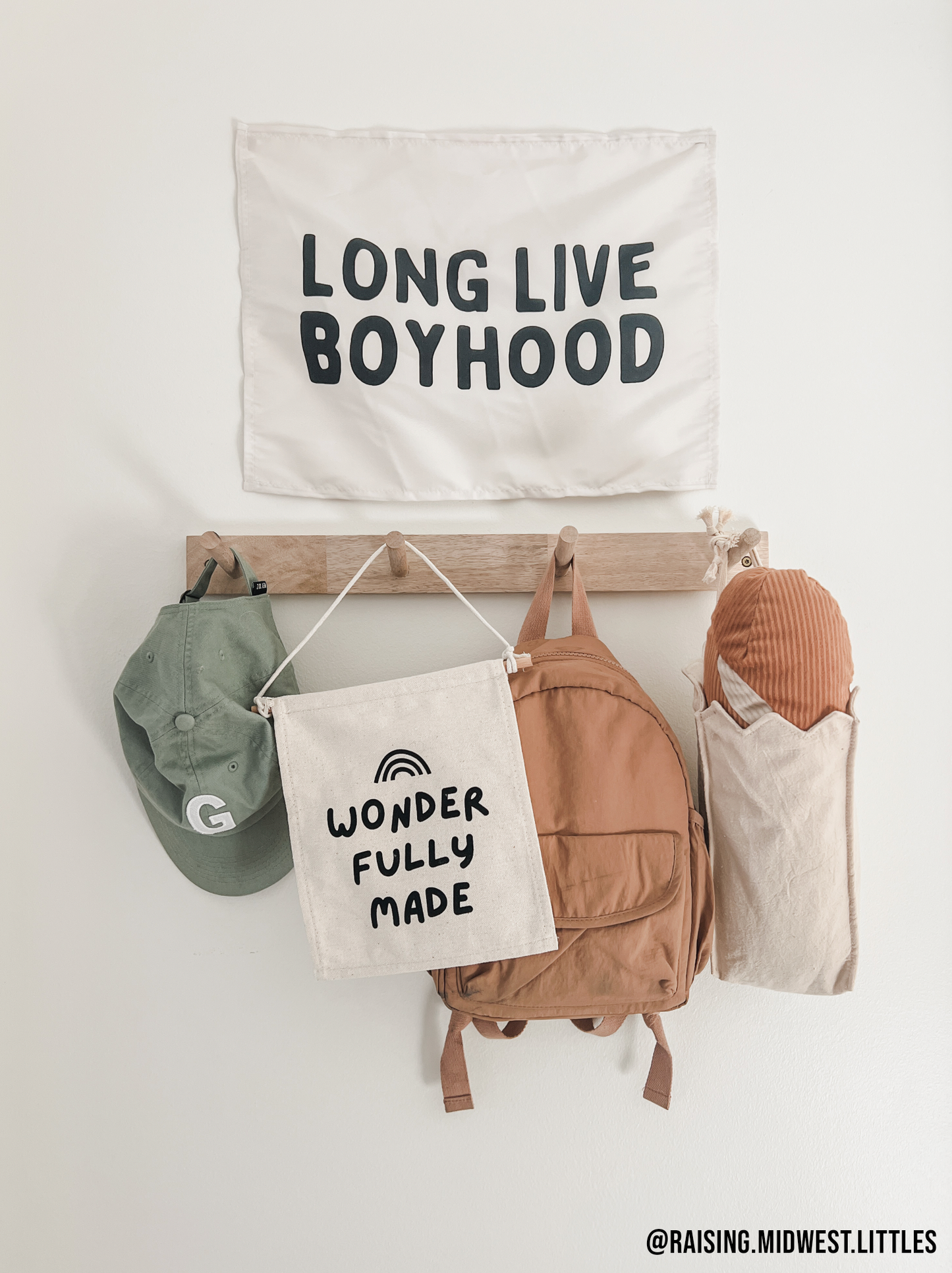 Long Live Boyhood Banner (Natural) - Boys Room Wall Decor