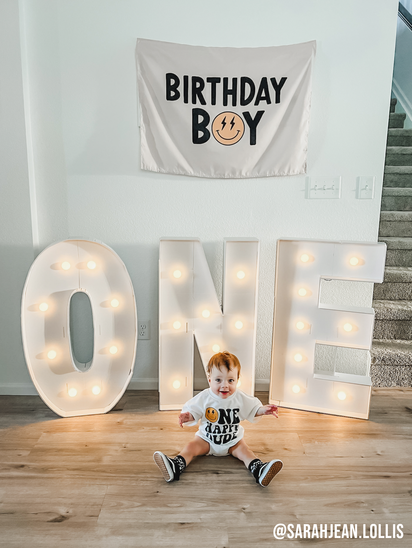 Birthday Boy Banner (Smiley) | Kids Birthday Wall Decor