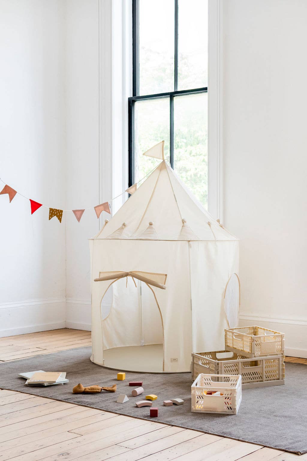 Recycled Fabric Play Tent Castle - Solid Colours