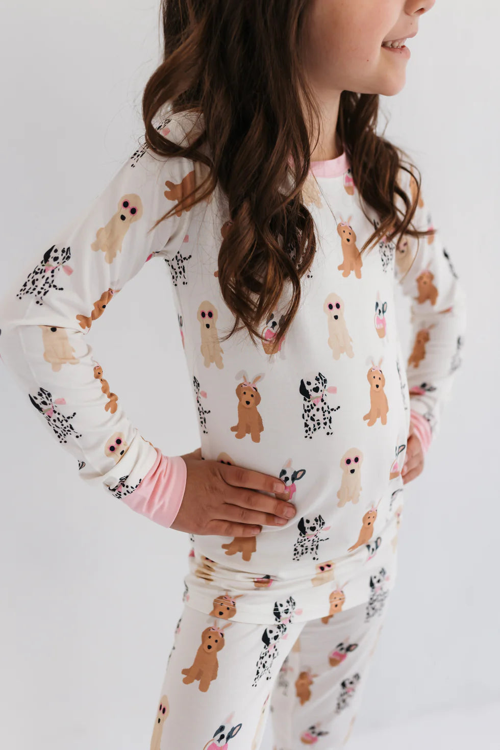 Pink Easter Pups Two Piece Set