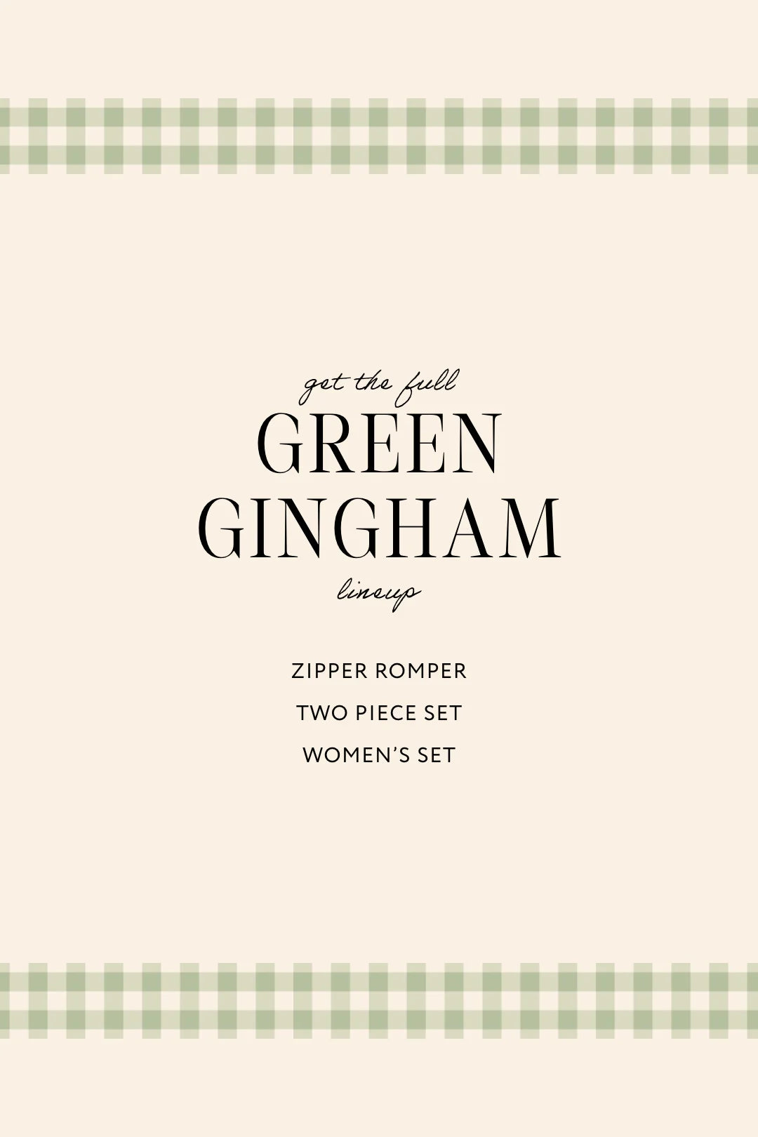 Green Gingham Zipper Romper