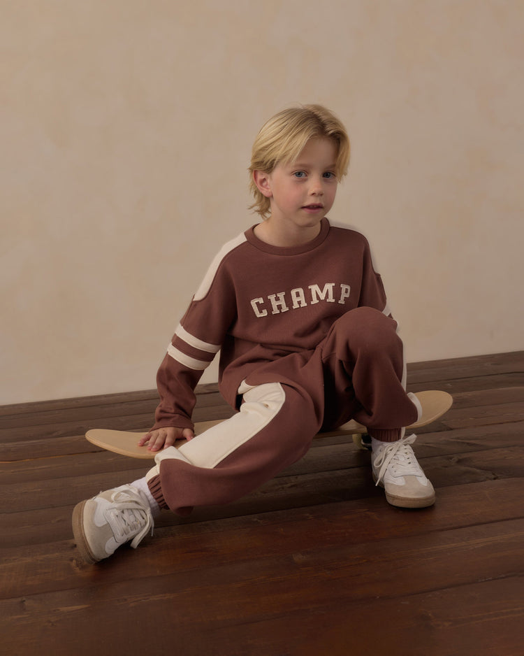Hockey Sweatshirt Champ + Paneled Pant Mulberry