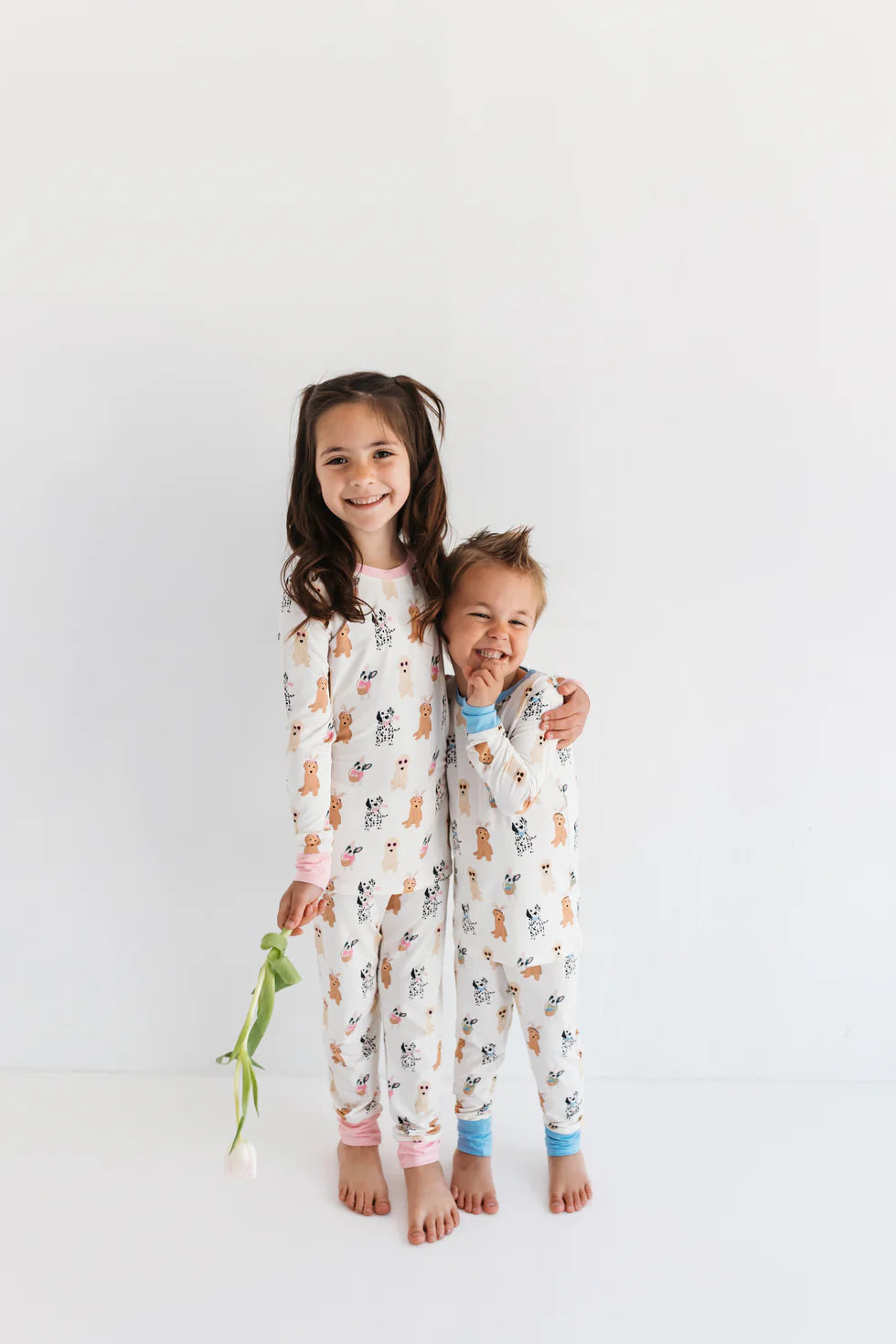 Pink Easter Pups Two Piece Set