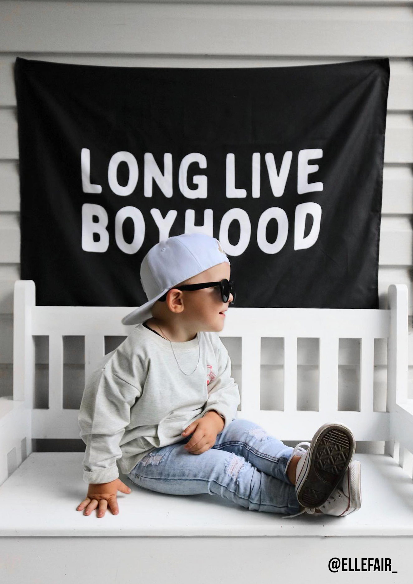 Long Live Boyhood Banner | Boys Room Fabric Wall Sign