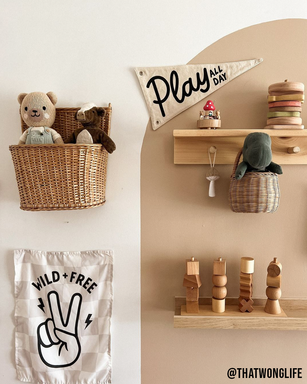 Wild + Free Banner - Kids Checkered Wall Hanging