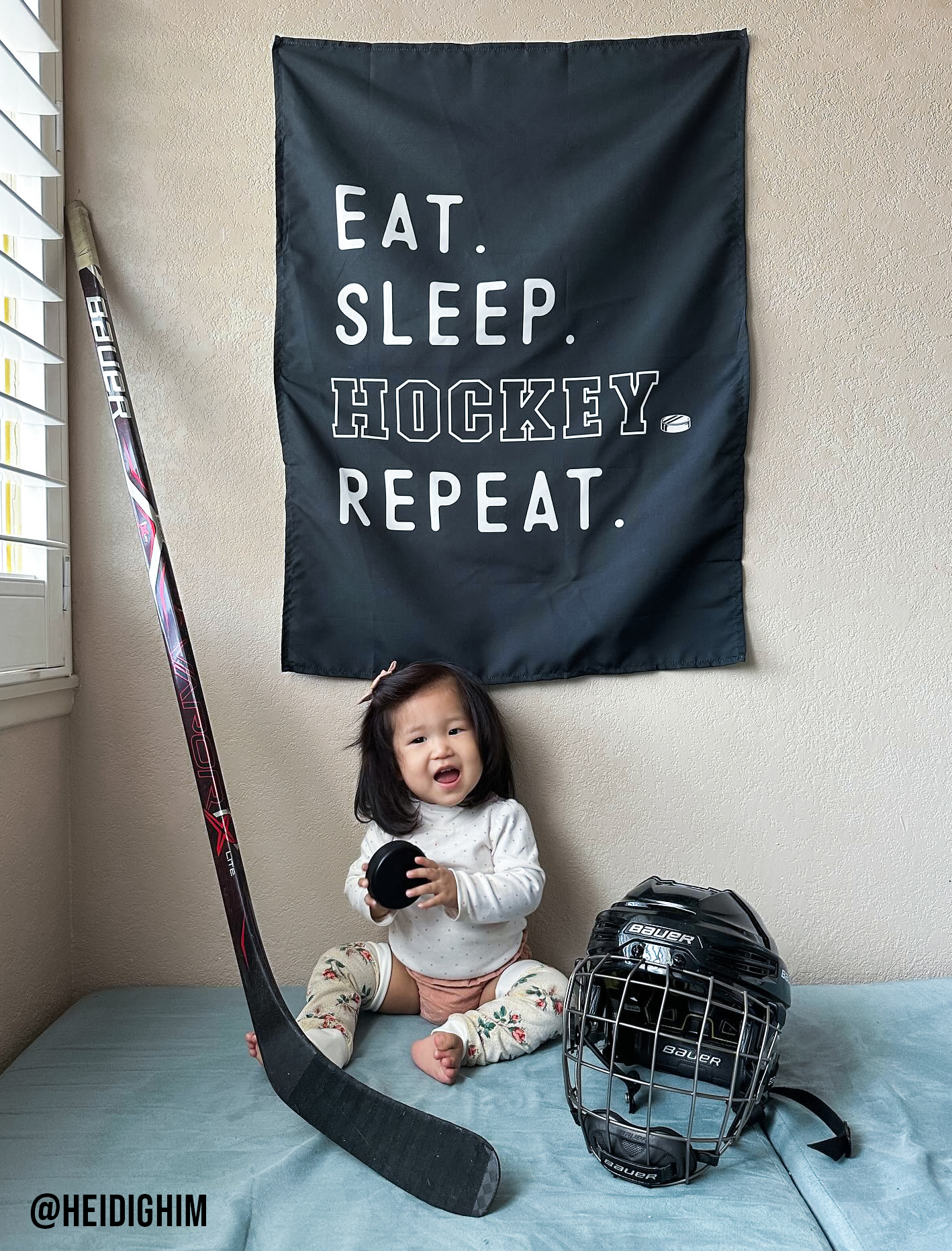 Eat Sleep Hockey Banner | Kids Sports Room Decor