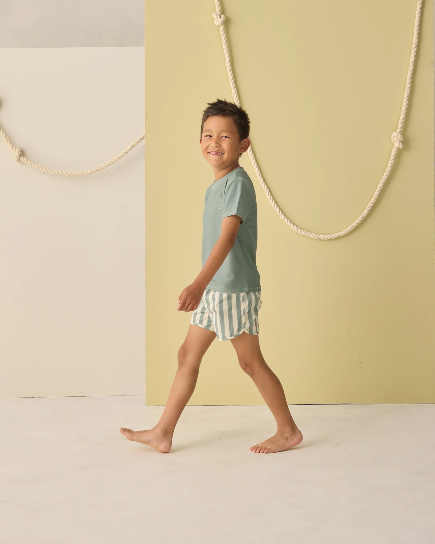 Swim Trunk Green Stripe