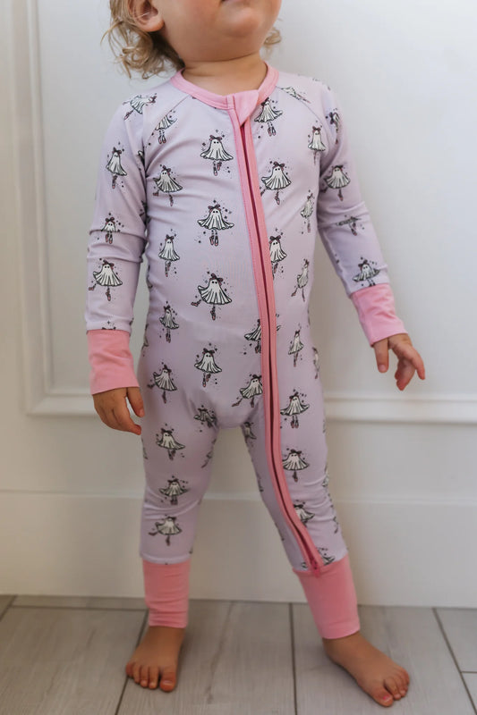 Ballerina Ghost Zipper Romper