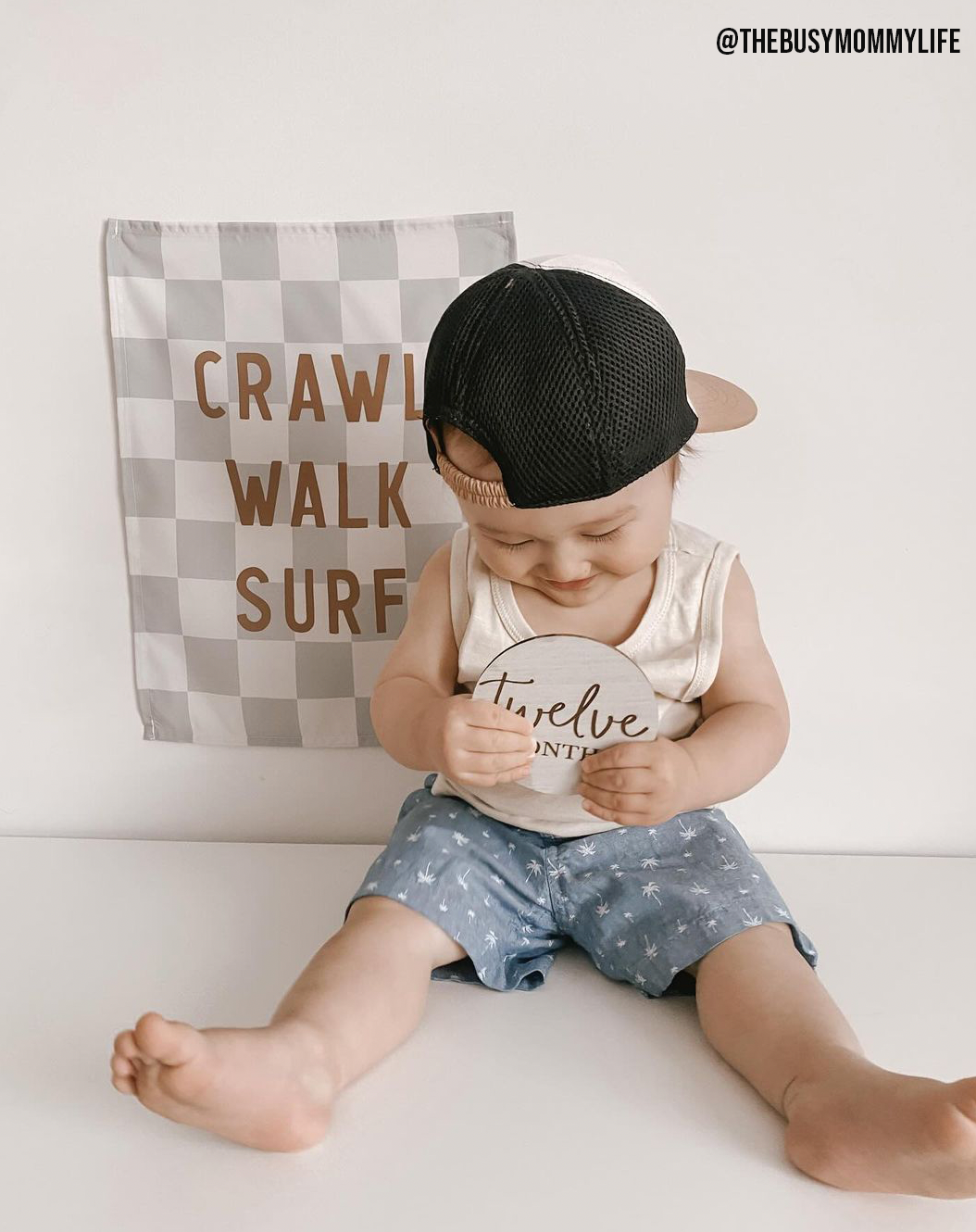 Crawl Walk Surf Banner | Kids Boho Beach Nursery Decor