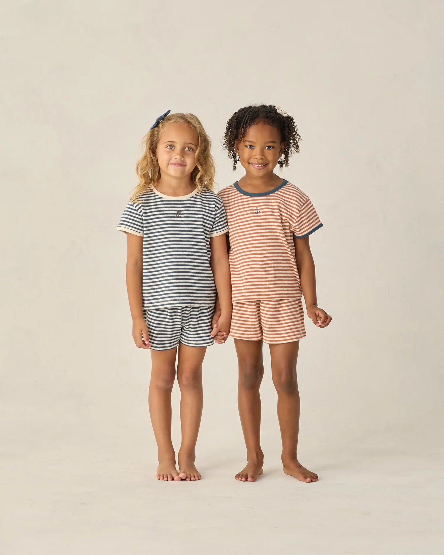 Pointelle Tee + Short Set-Poppy Stripe