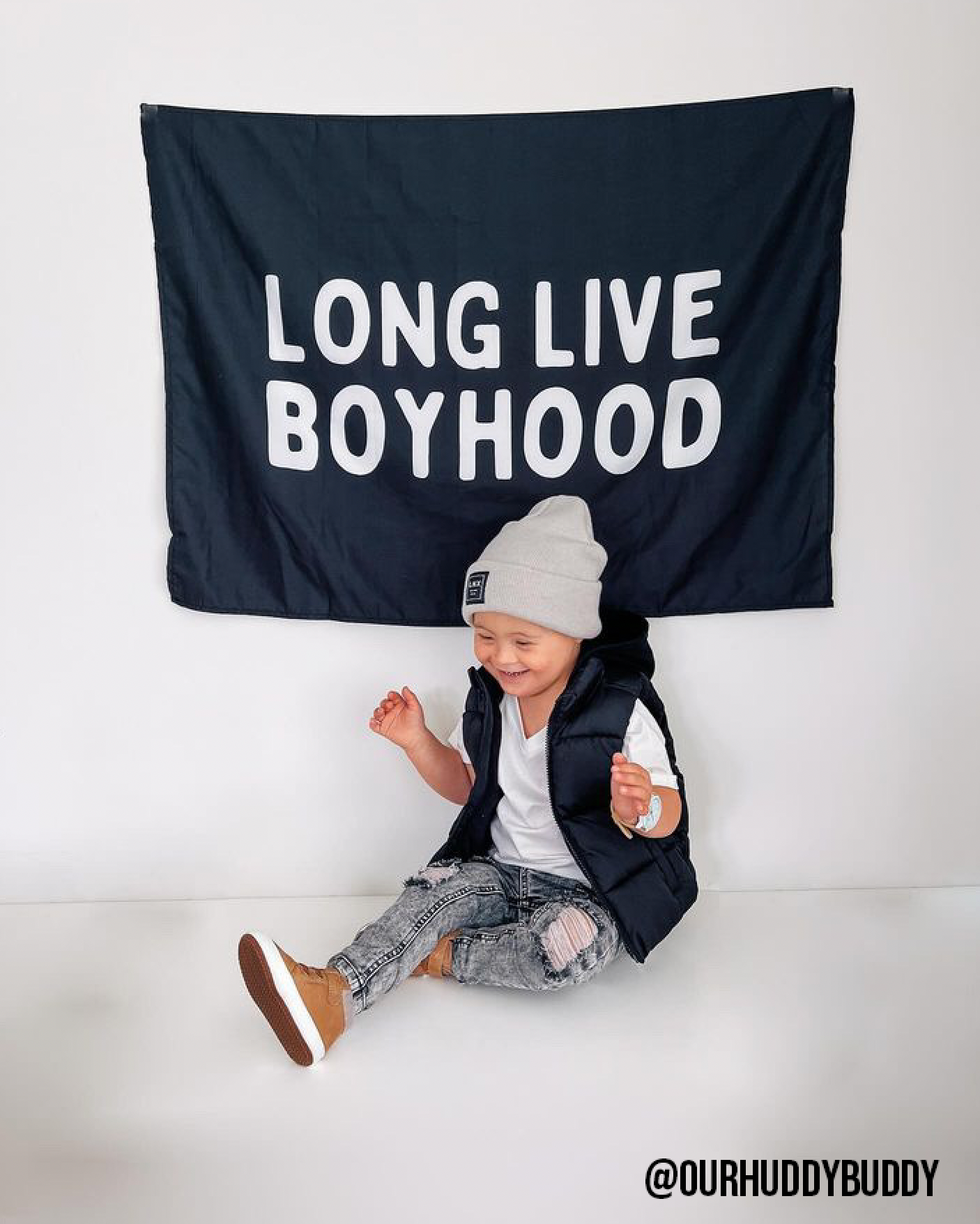 Long Live Boyhood Banner | Boys Room Fabric Wall Sign
