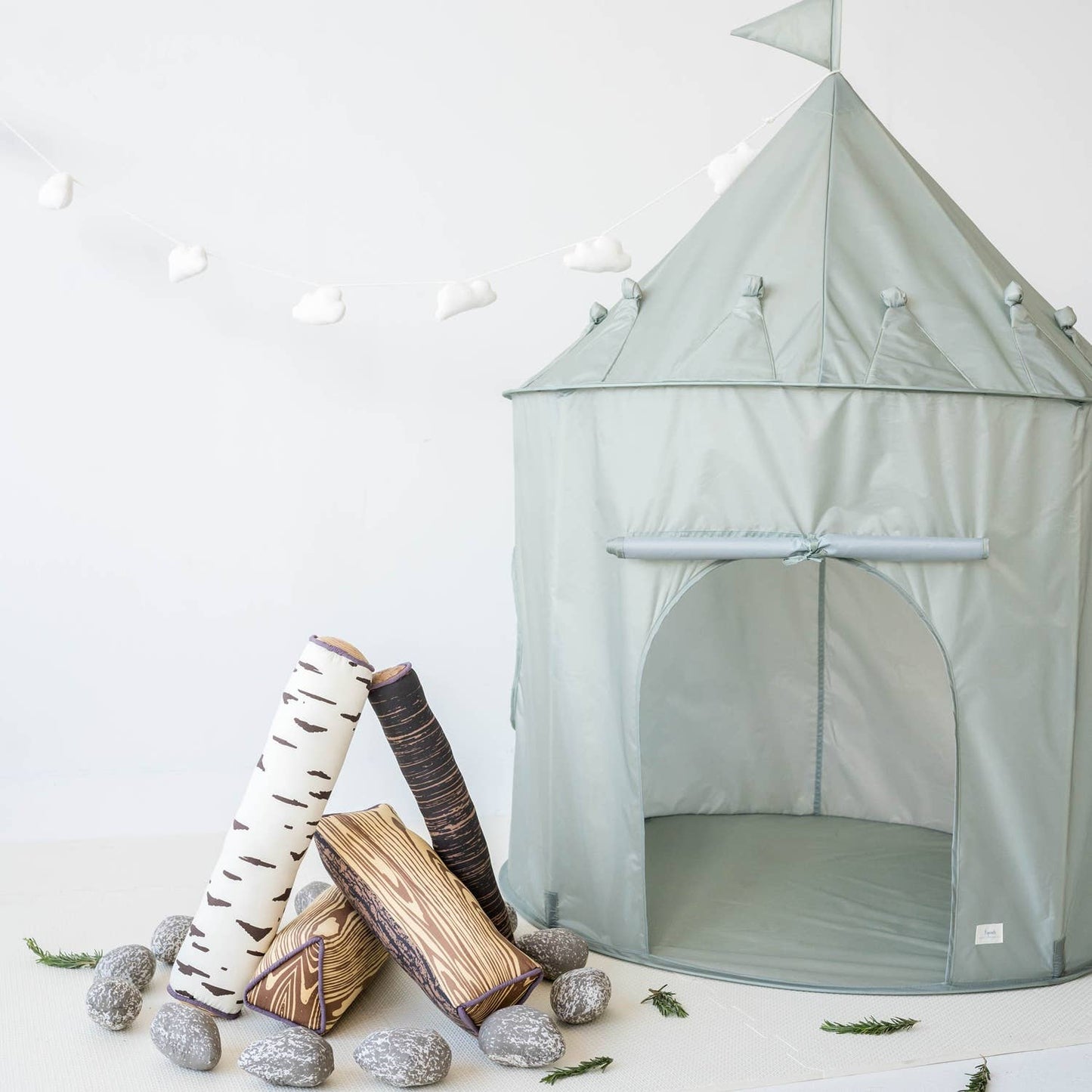 Recycled Fabric Play Tent Castle - Solid Colours