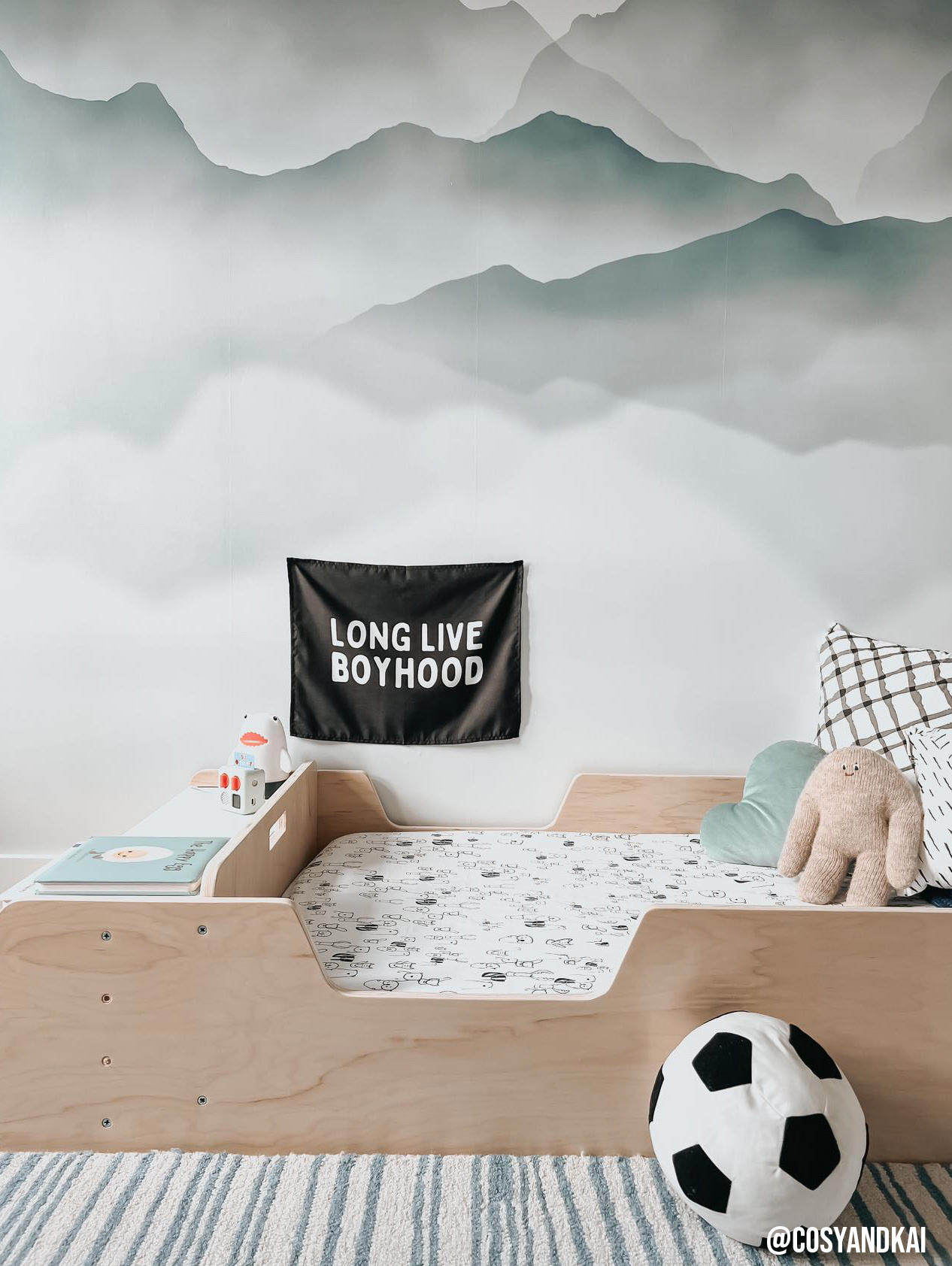 Long Live Boyhood Banner | Boys Room Fabric Wall Sign