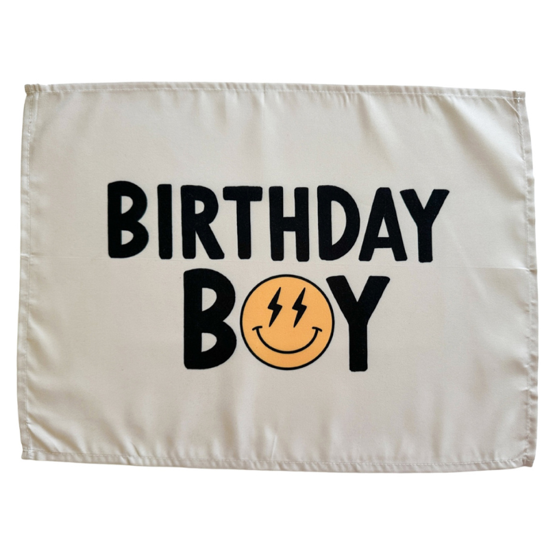 Birthday Boy Banner (Smiley) | Kids Birthday Wall Decor