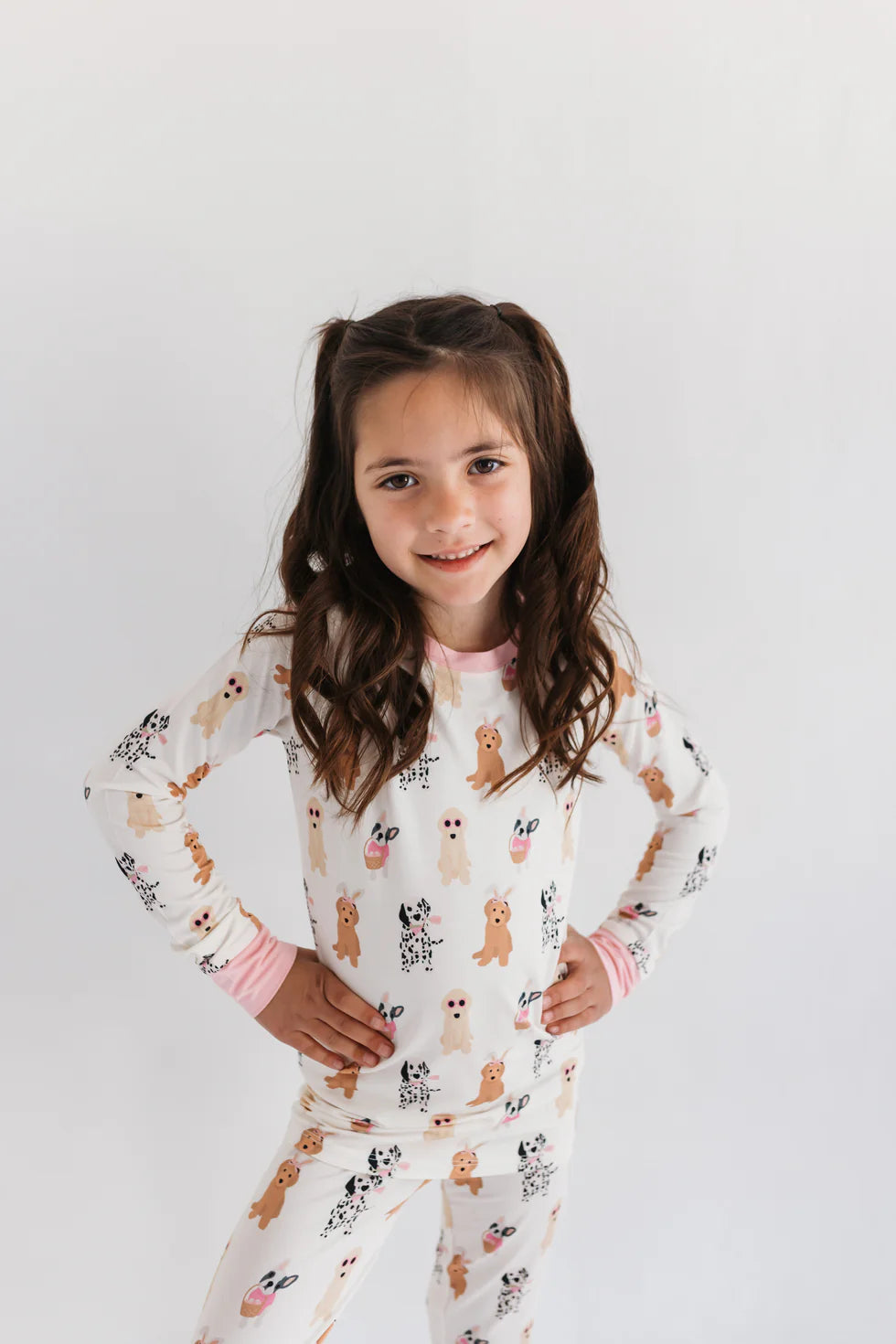 Pink Easter Pups Two Piece Set