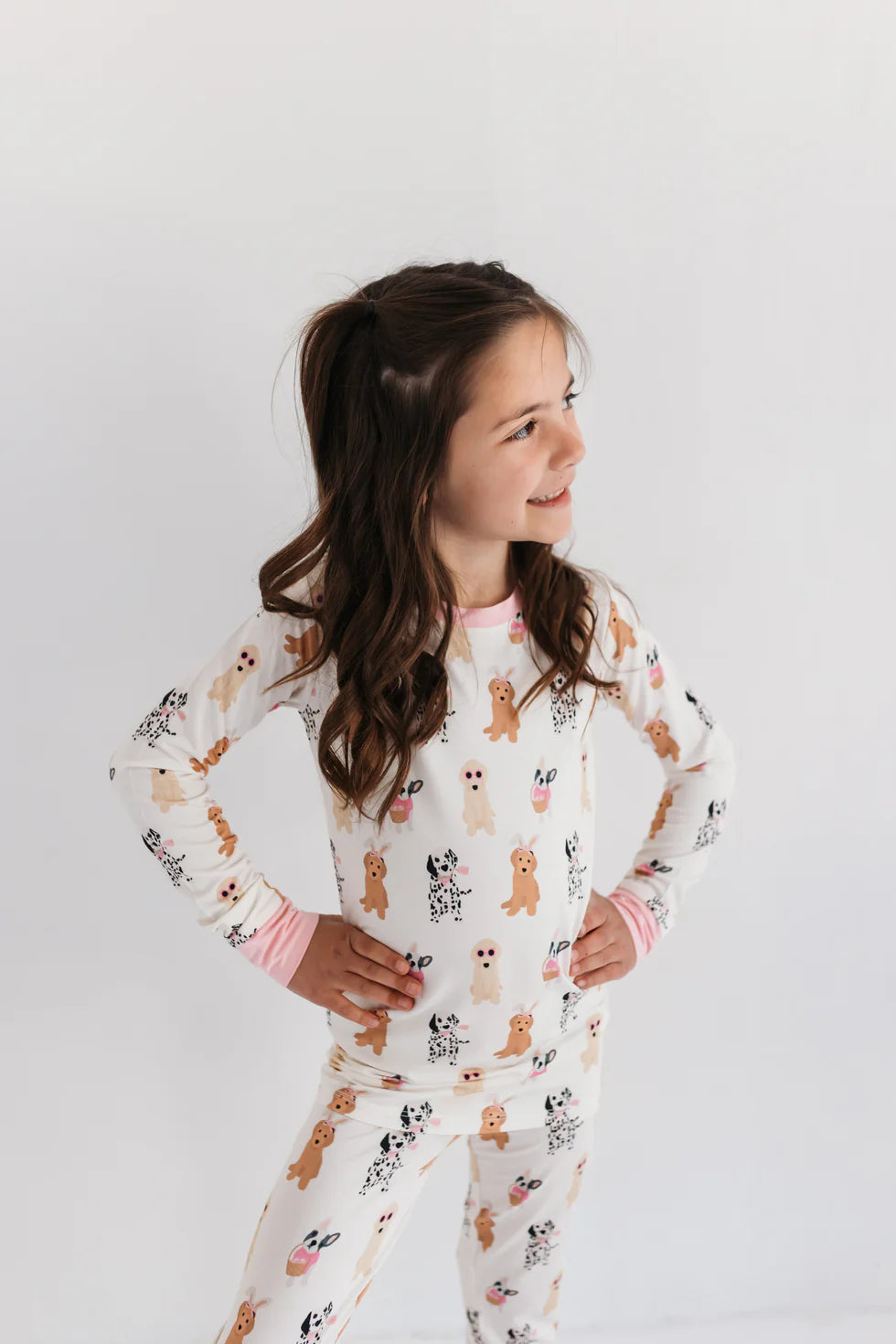 Pink Easter Pups Two Piece Set