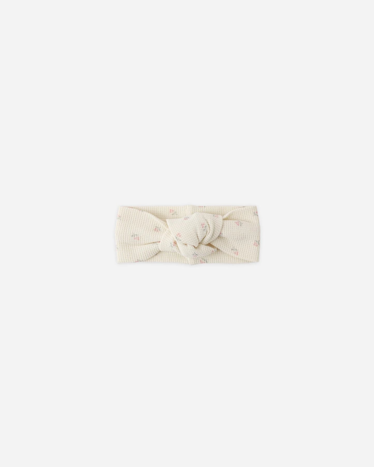 Waffle Knotted Headband Mauve Ditsy