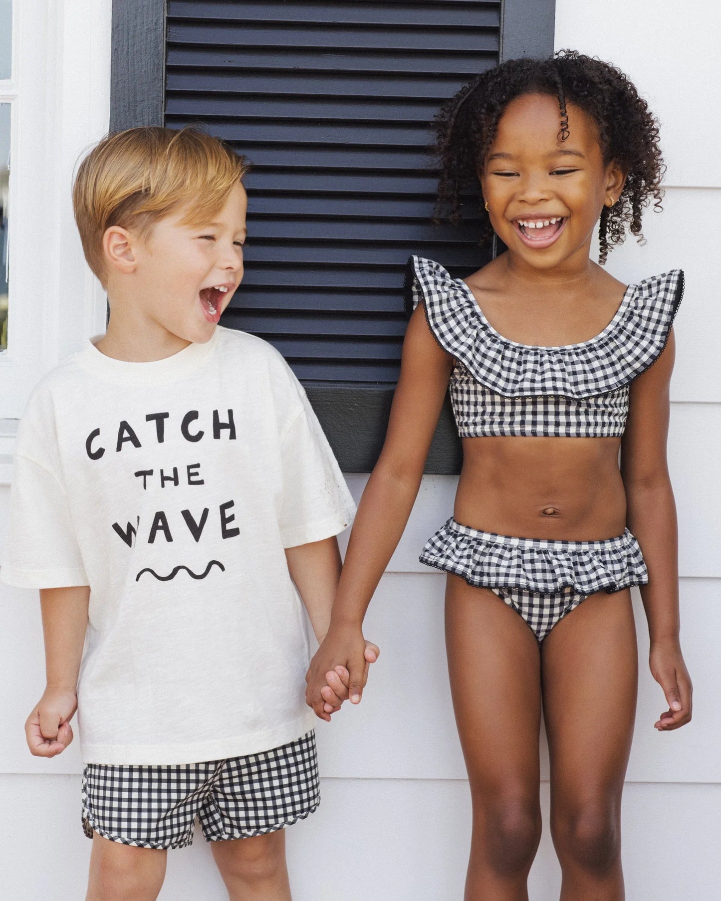 Swim Trunk Black Gingham