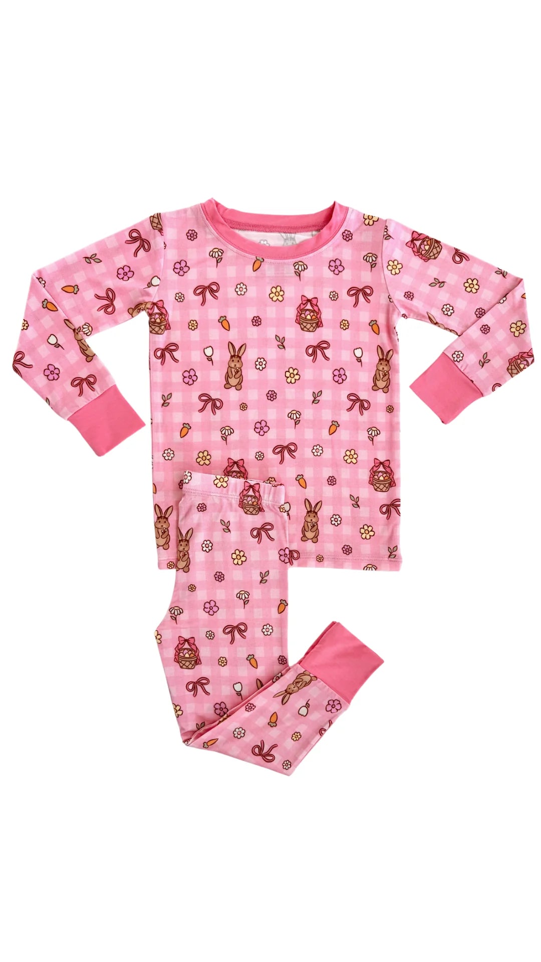 Pink Gingham Bunny Two Piece Set