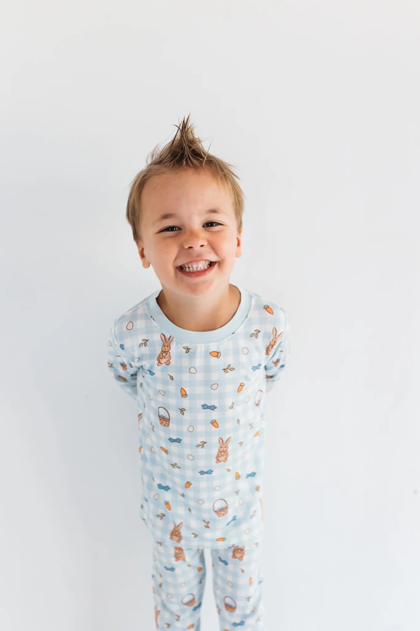 Blue Gingham Bunny Two Piece Set