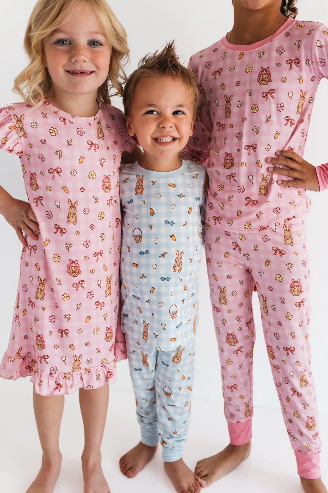 Blue Gingham Bunny Two Piece Set