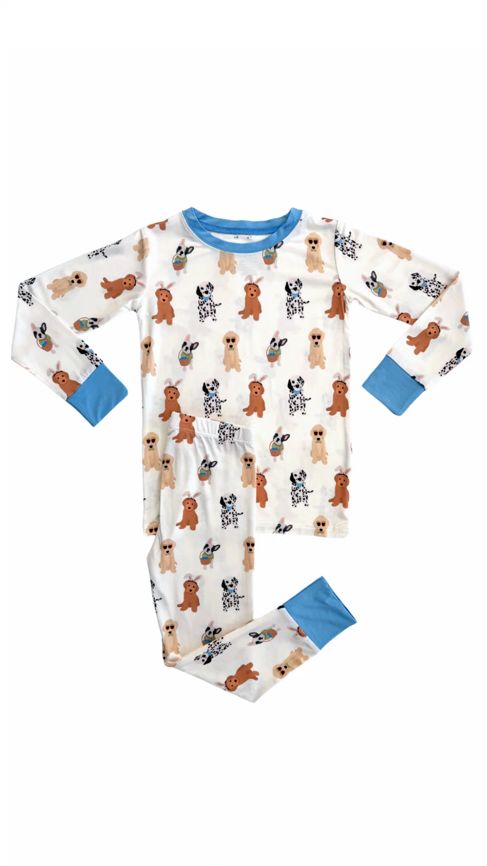 Blue Easter Pups Two Piece Set