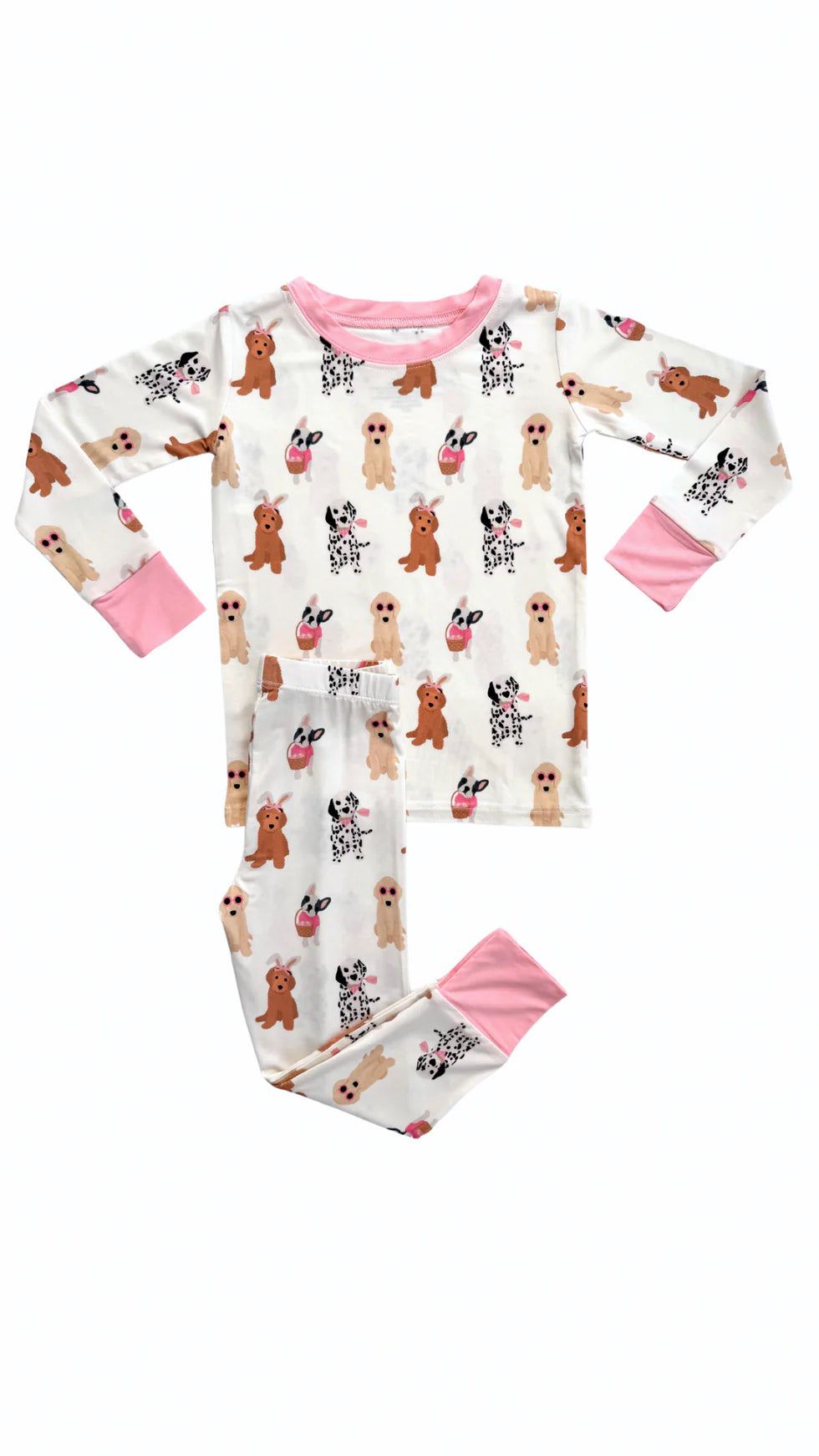 Pink Easter Pups Two Piece Set