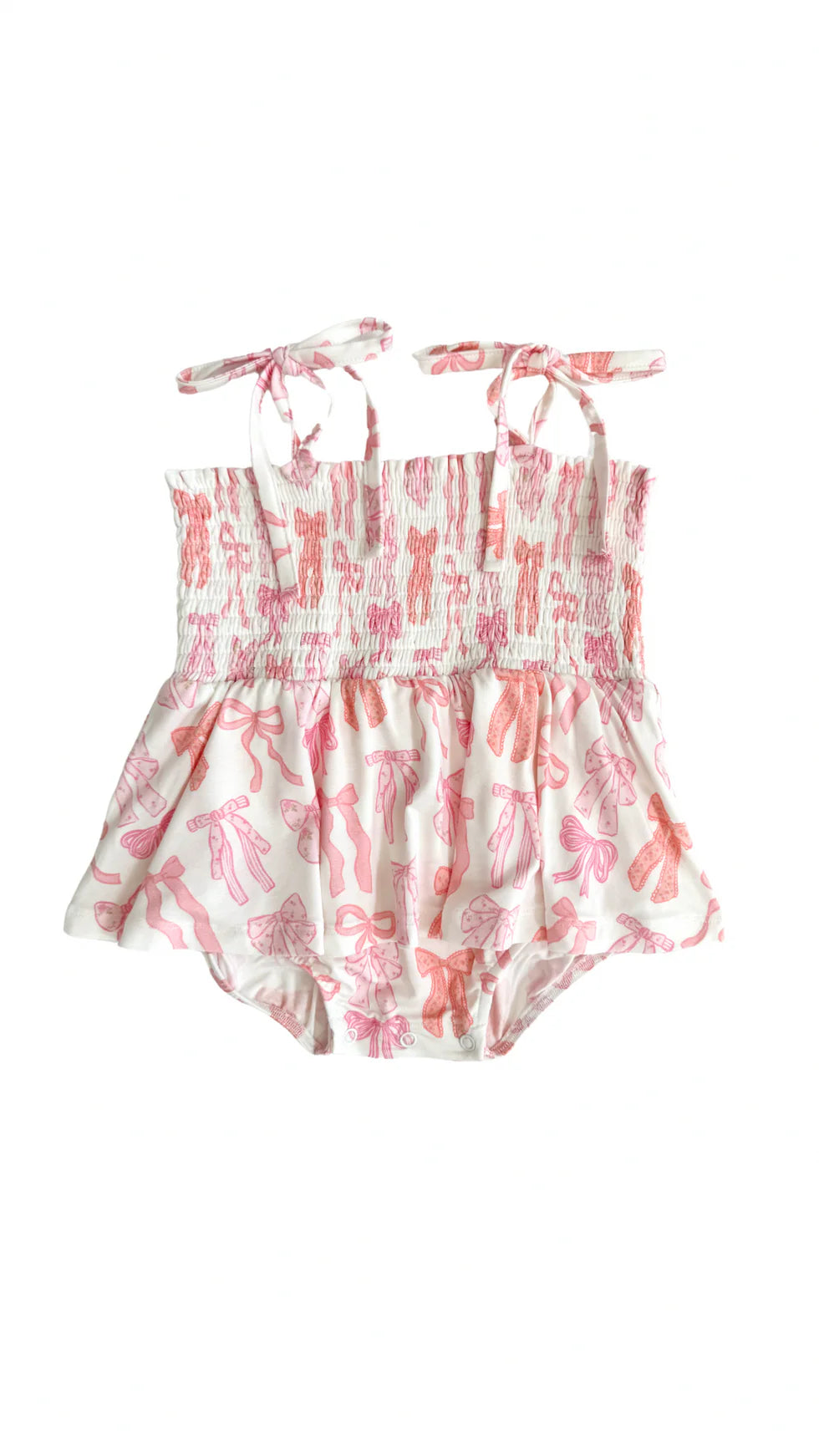Spring Floral Bows Smocked Bubble Romper