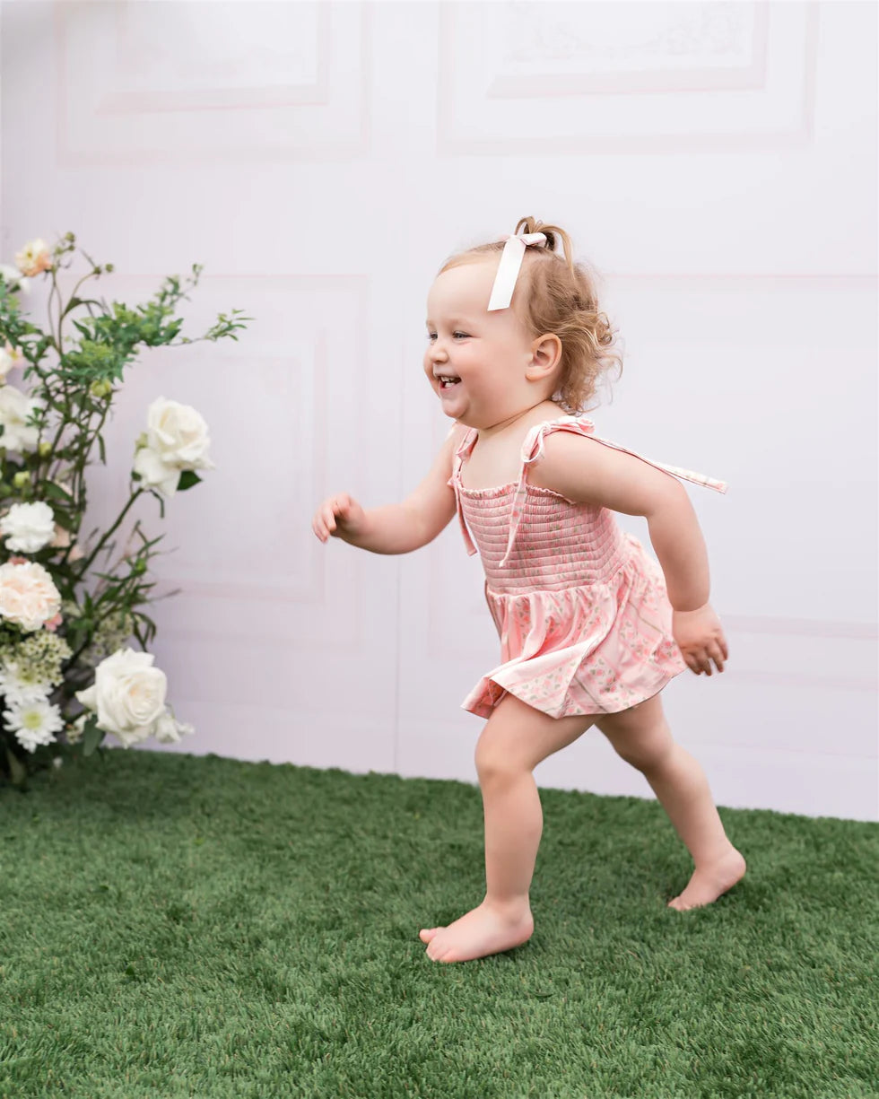 Victoria Smocked Bubble Romper