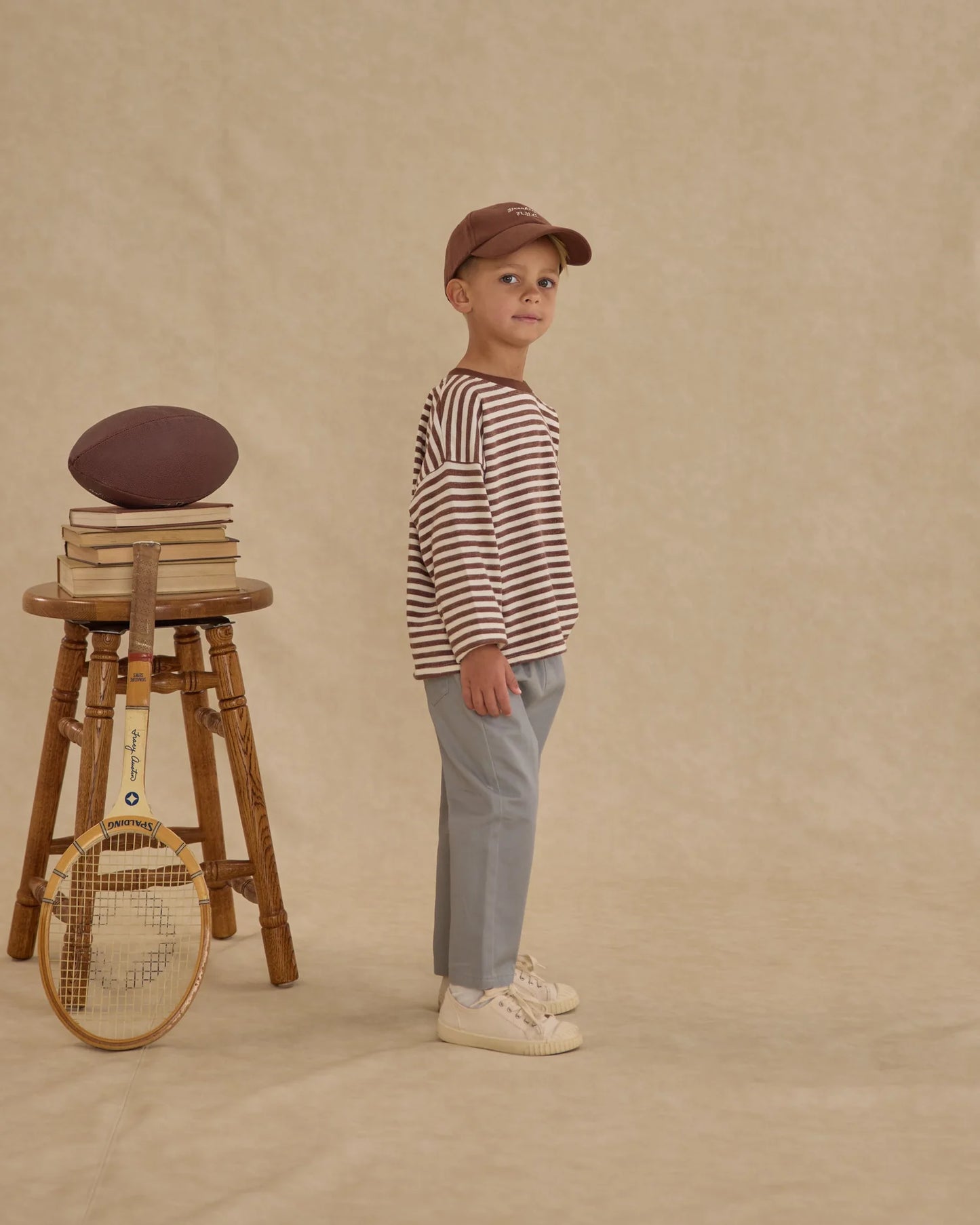 Camden Long Sleeve Tee || Brown Stripe