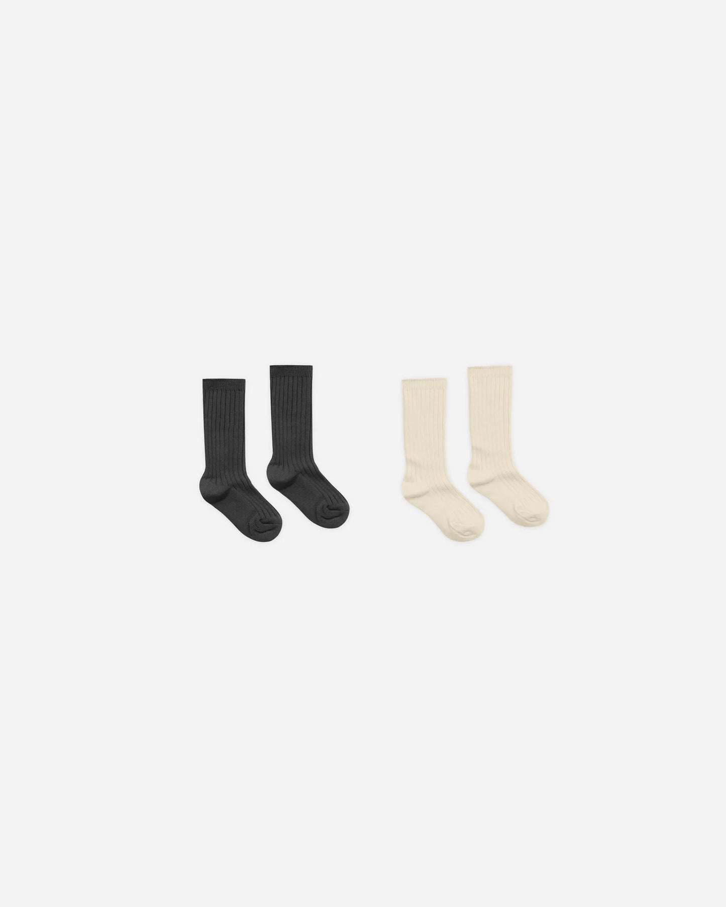 Ribbed Socks || Black, Antique