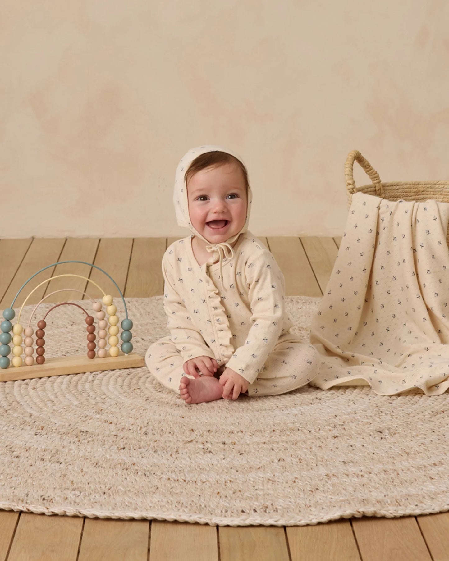 Ruffle Jumpsuit || Blue Ditsy