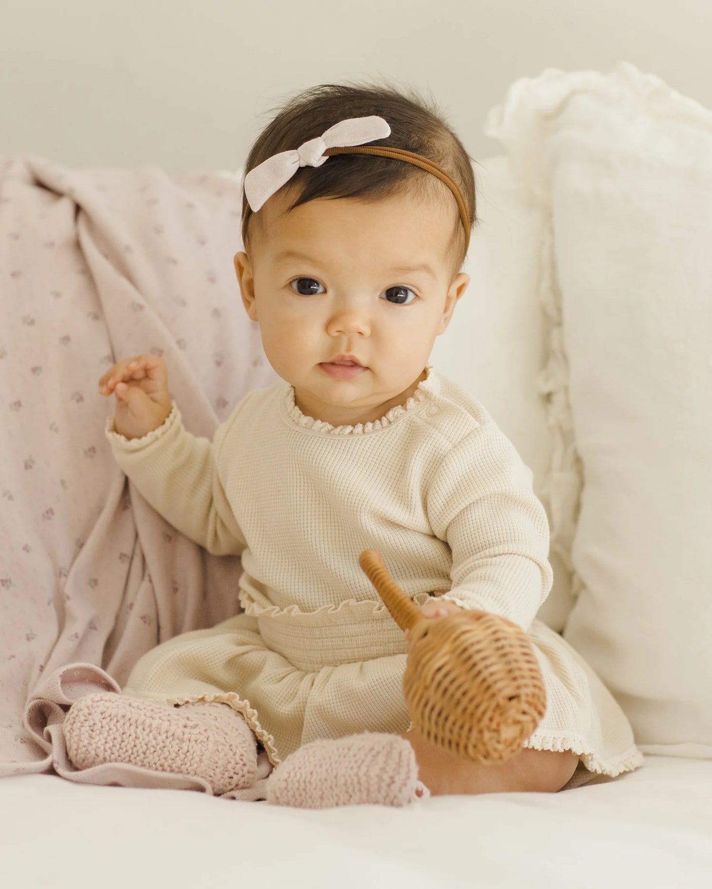 Waffle Long Sleeve Bodysuit + Skirted Bloomer  || Mulberry