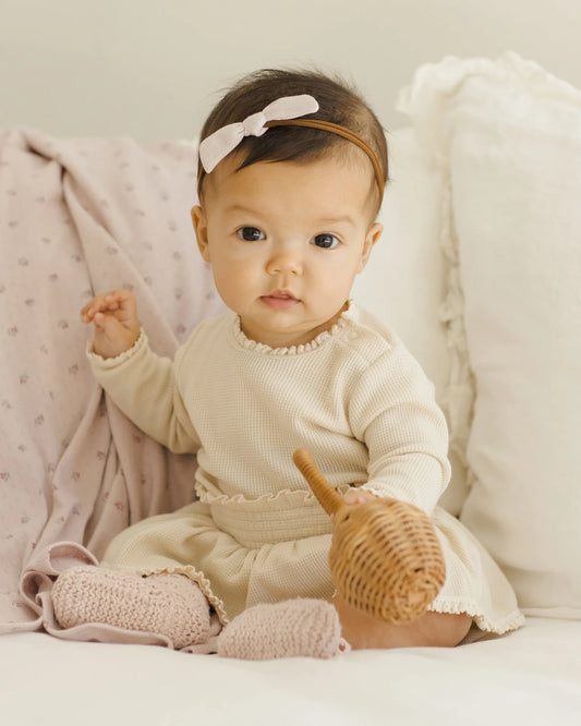 Waffle Long Sleeve Bodysuit + Skirted Bloomer  || Mulberry