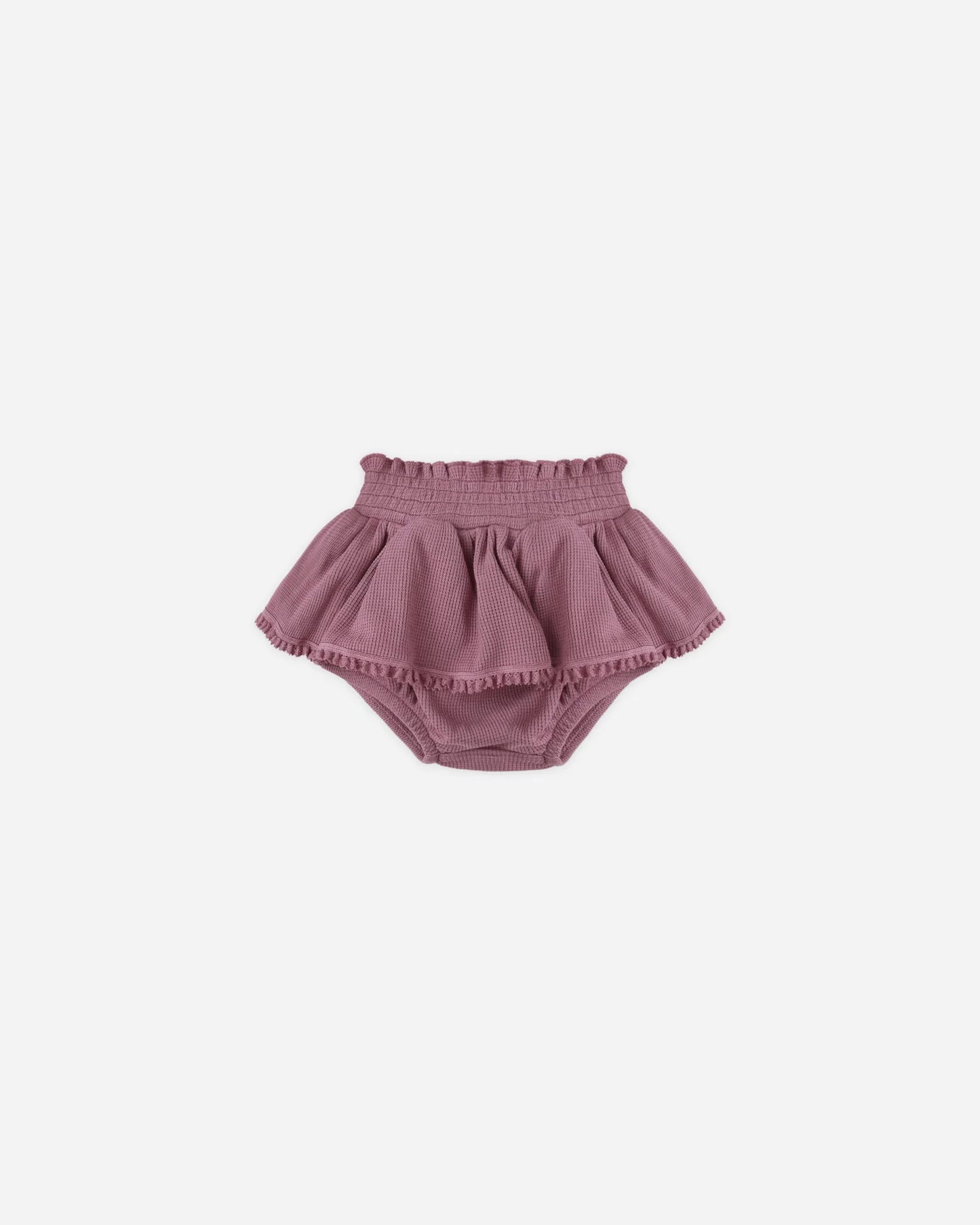 Waffle Long Sleeve Bodysuit + Skirted Bloomer  || Mulberry