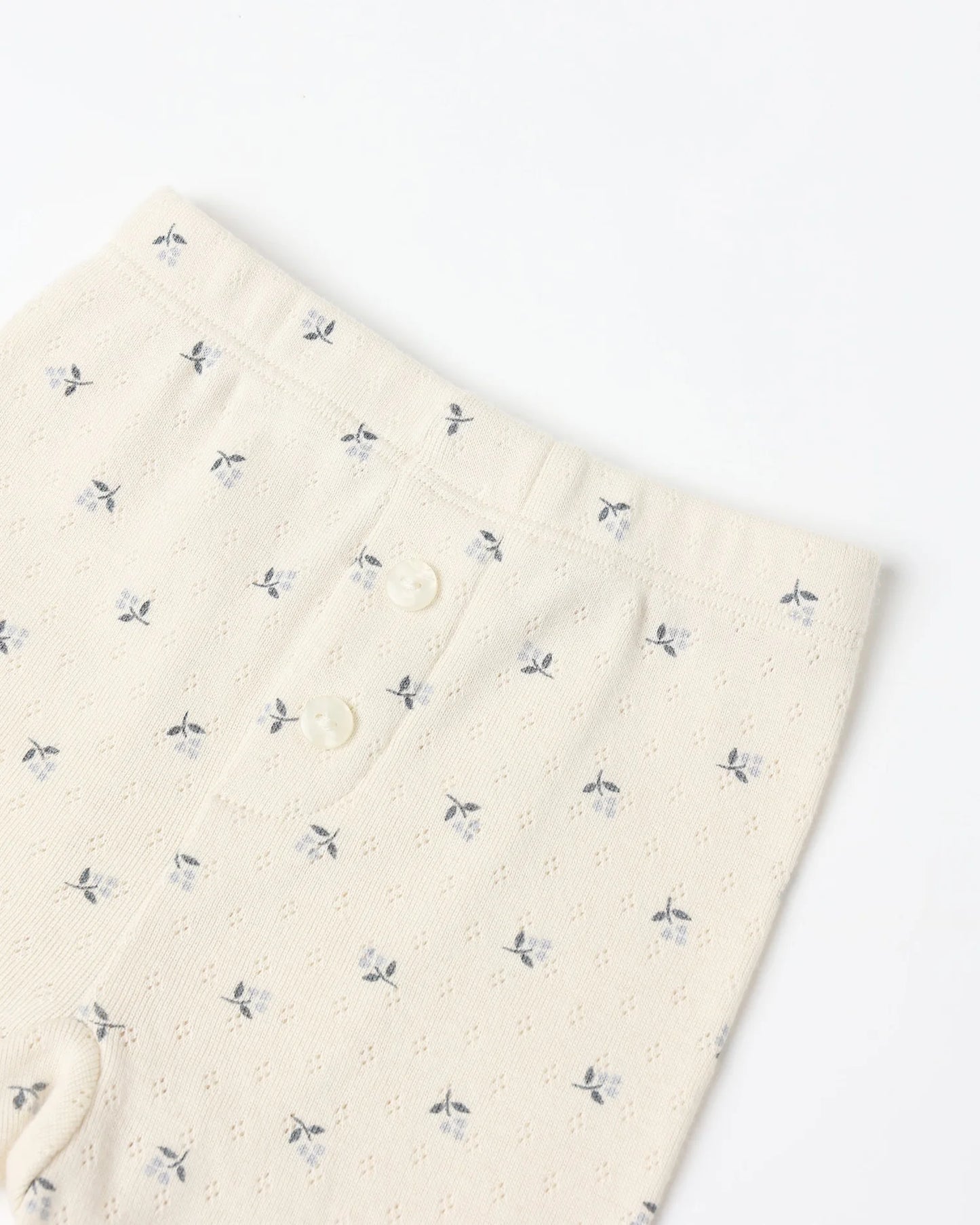 Pointelle Long Sleeve Tee + Legging || Blue Ditsy