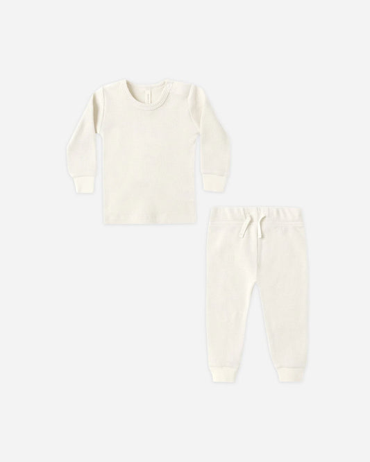 Waffle Top + Pant Set || Natural